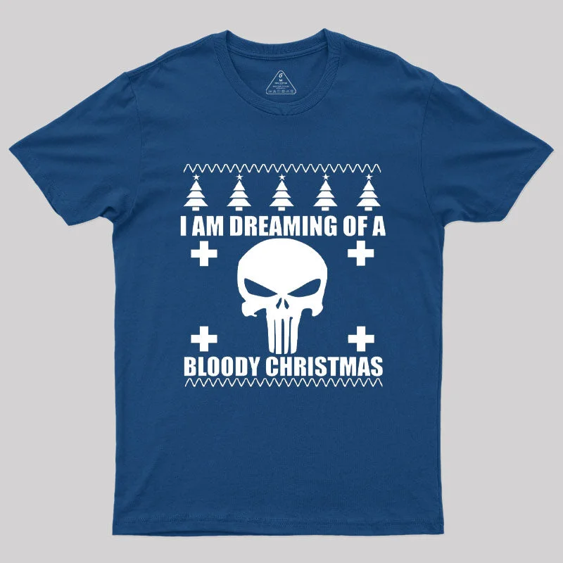 Distressed Women T Shirt with a Laid - Back AestheticPunisher Christmas T-Shirt