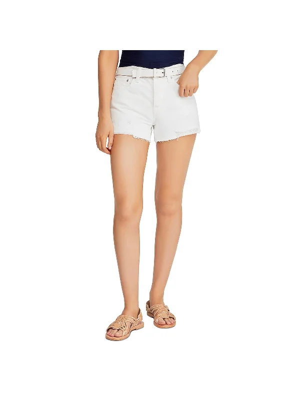 Sofia Womens Destroyed Denim Denim Shorts