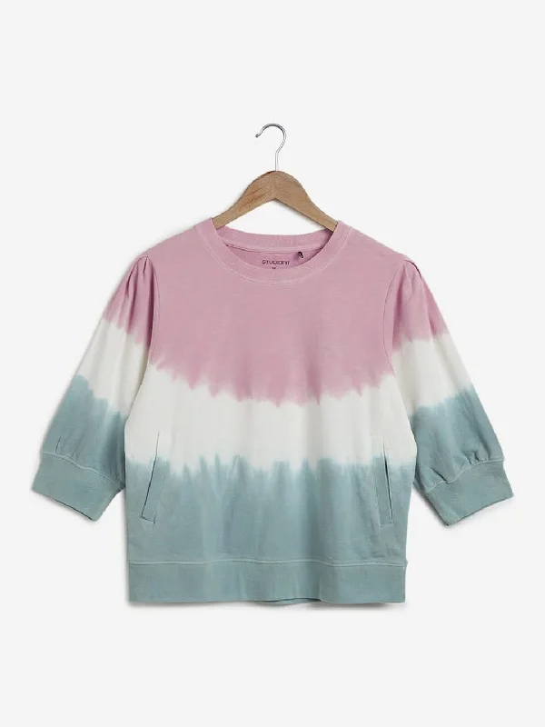 Studiofit Multicolour Colour-Block Crop T-Shirt