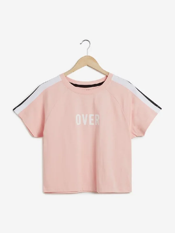 Studiofit Peach Raglan Sleeved T-Shirt