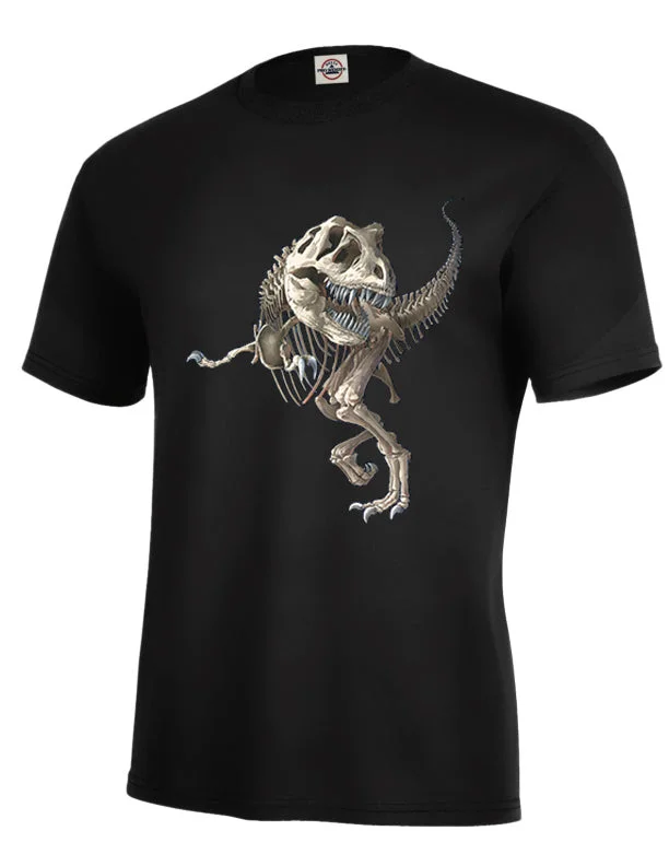 Distressed Women T Shirt with a Laid - Back AestheticAdult T-Bone T-Shirt (T-Rex skeleton)