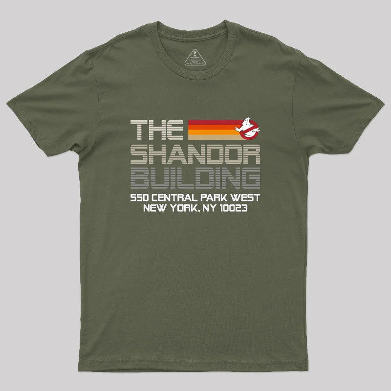 Distressed Women T Shirt with a Laid - Back AestheticThe Shandor Building Geek T-Shirt