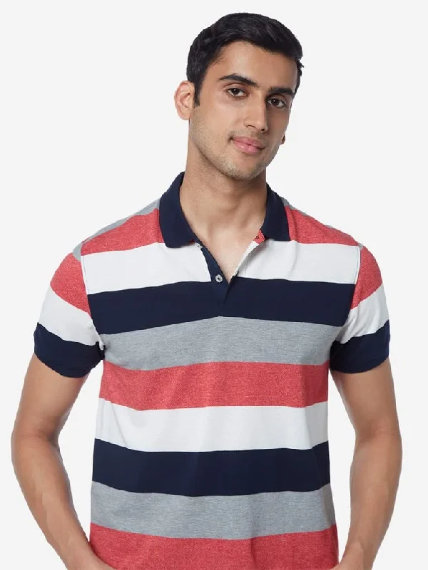 WES Casuals Multicolour Slim-Fit Polo T-Shirt