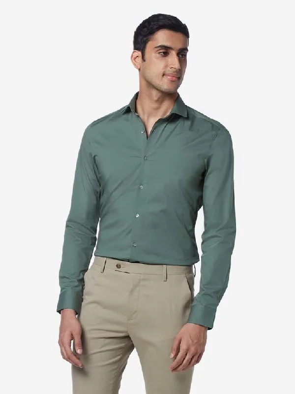 WES Formals Dark Sage Ultra Slim Fit Shirt