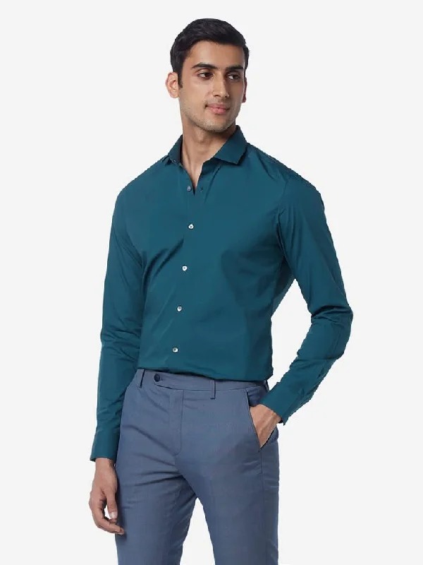 WES Formals Teal Ultra Slim Fit Shirt