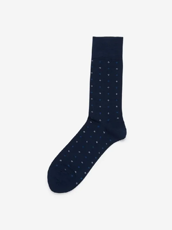 WES Lounge Navy Premium Full-Length Socks