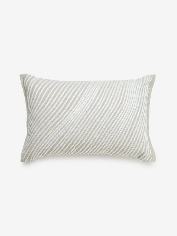 Westside Home Beige Striped Cushion Cover