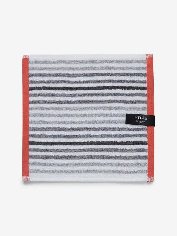 Westside Home Grey Stripe Printed 500 GSM Face Towels Set of Two