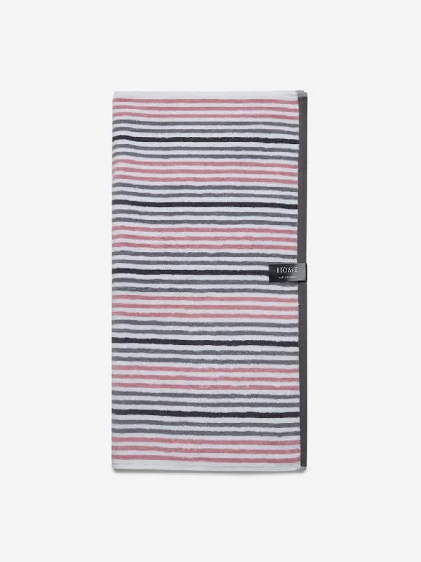 Westside Home Pink Stripe Printed 500 GSM Bath Towel