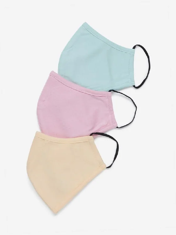 Westside Mint Yellow Pink Reusable Outdoor Face Mask Pack Of Three