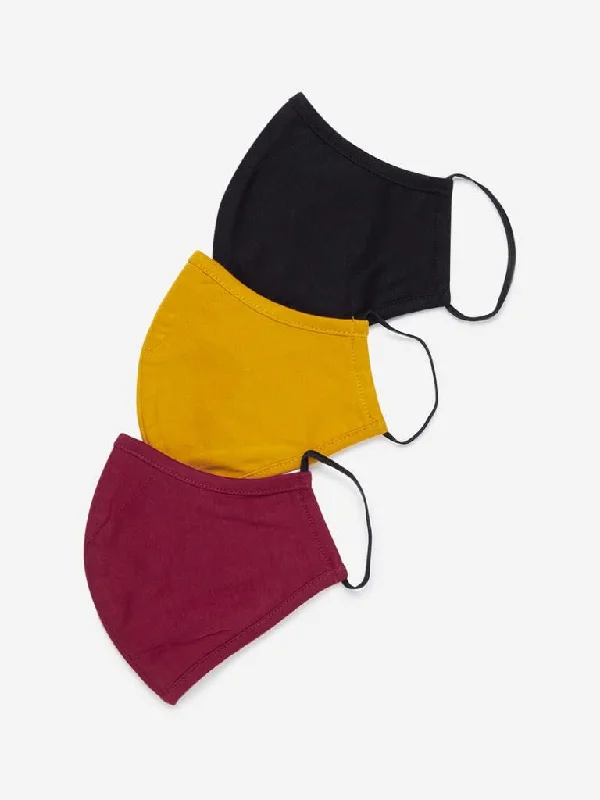 Westside Yellow Red Black Reusable Outdoor Face Mask Pack Of Three