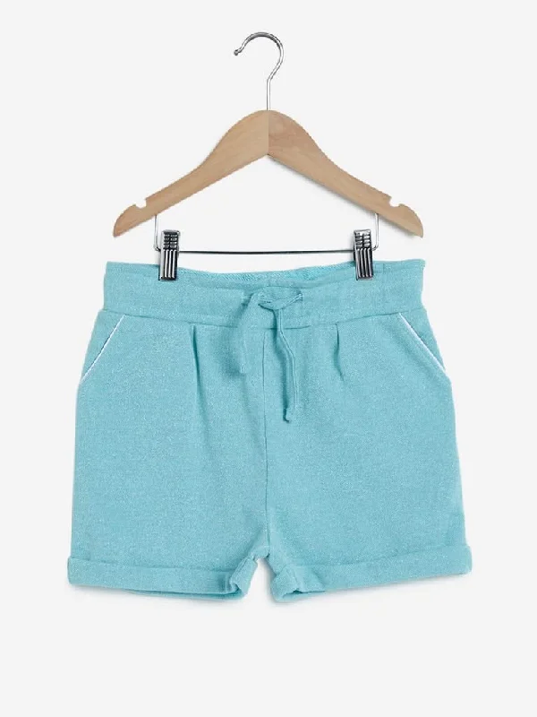 Y&F Kids Aqua Shimmer Detailed Shorts