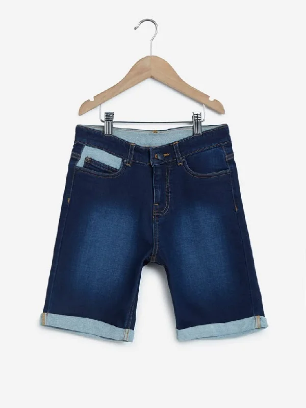 Y&F Kids Dark Blue Denim Shorts