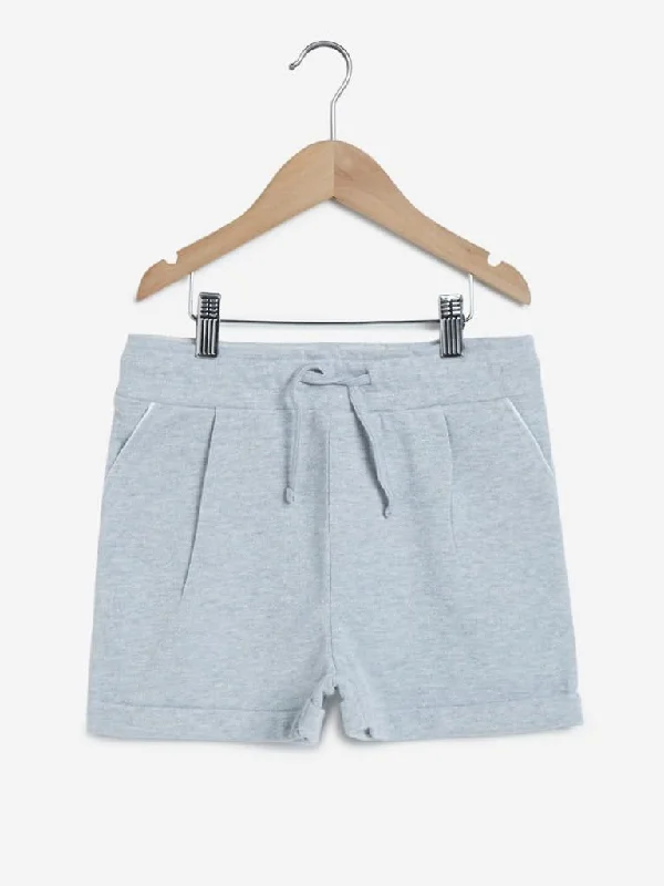 Y&F Kids Grey Shimmer Detailed Shorts