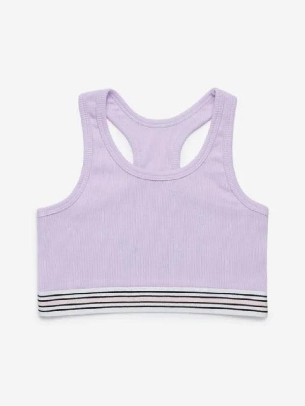 Y&F Kids Lilac Ribbed Crop-Top