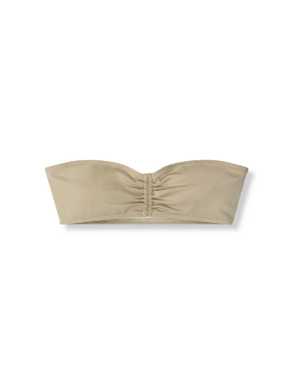 Long - line bikini top for added support and a fashionable lookAloe Ruched Bandeau Aloe