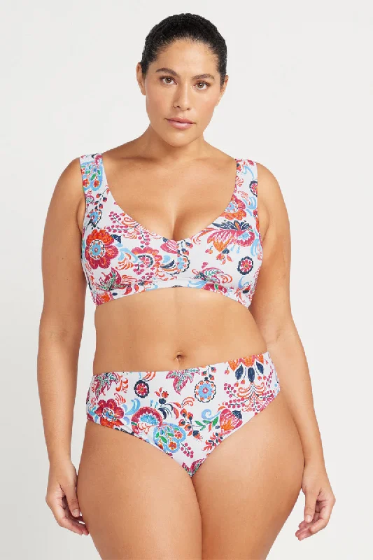 Tropical - themed bikini for a vacation - ready beach outfitLoquacious Magritte Bikini Top