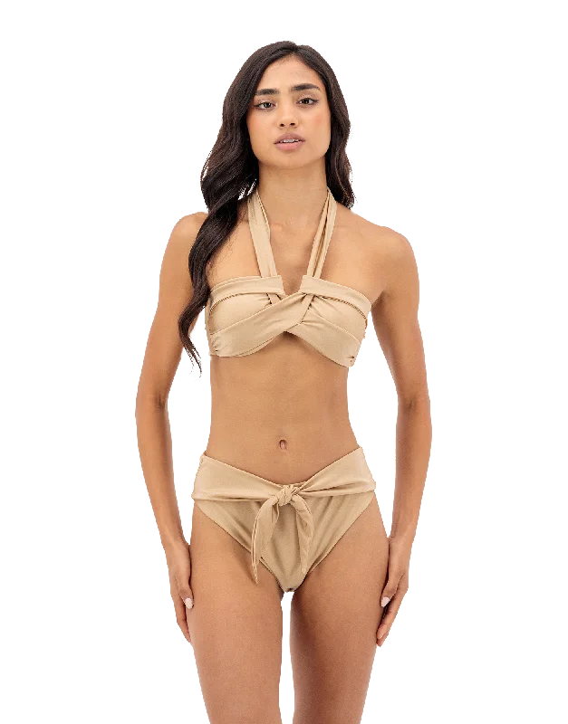 Tie - side bikini bottoms for an adjustable and stylish fitGiselle Bikini Top | Gold