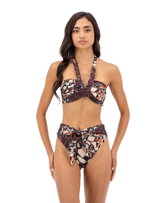 Sustainable bikini made from recycled materials for eco - conscious beachgoersGiselle Bikini Top | Print