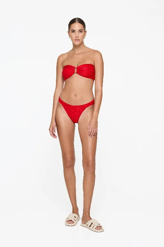 Tie - side bikini bottoms for an adjustable and stylish fitHayes Top - Red Currant