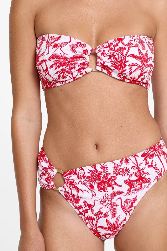 Monokini - style bikini with a unique one - piece - meets - bikini designHayes Top - Red Toile