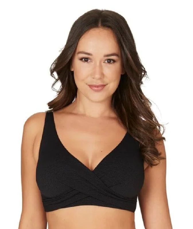 High - performance bikini with quick - drying fabric for active swimmersNip Tuck Must Haves Louise Cross Front A-DD Cup Bikini Top - Black