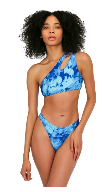 Maternity bikini for expecting mothers to enjoy the beach comfortablyOREYA ONE SHOULDER TOP - OCEAN BLUE