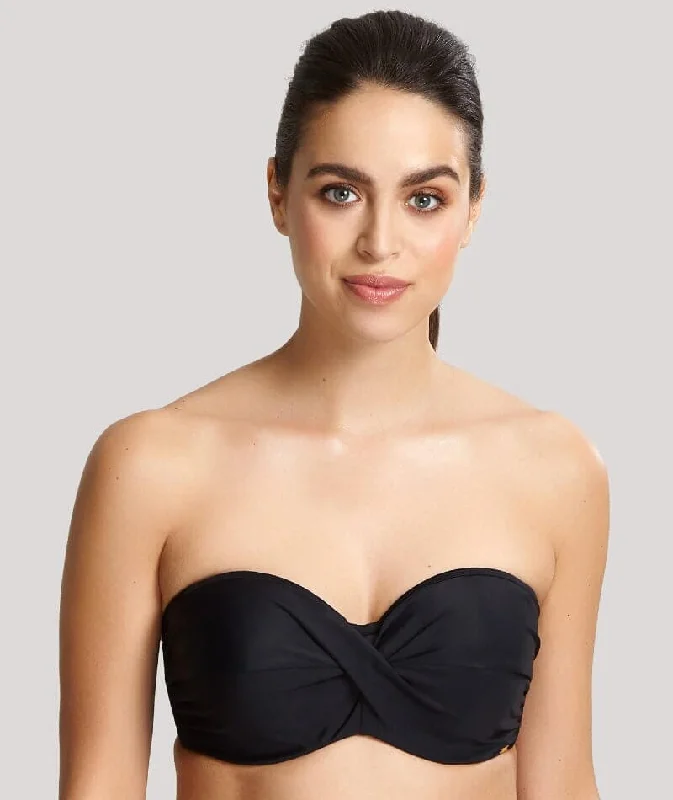 Monokini - style bikini with a unique one - piece - meets - bikini designPanache Swimwear Anya Riva Twist Bandeau Underwired Bikini - Black