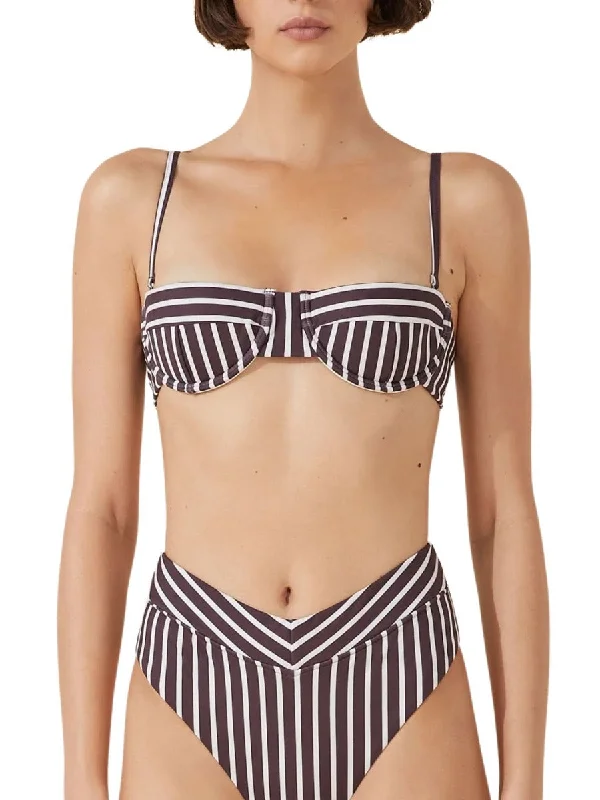 Maternity bikini for expecting mothers to enjoy the beach comfortablyPlum Stripe Balconette Bra Cup Plum Stripe