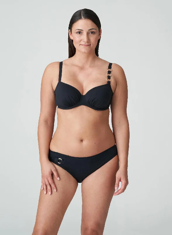 Sustainable bikini made from recycled materials for eco - conscious beachgoersPrimaDonna Swimwear: Damietta Full Cup Bikini Top Black