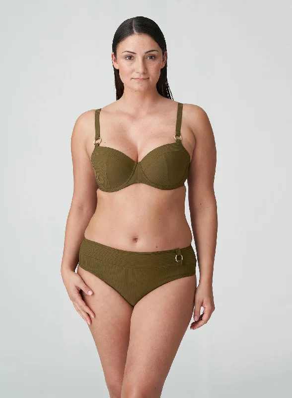 Maternity bikini for expecting mothers to enjoy the beach comfortablyPrimaDonna Swimwear: Sahara Padded Balcony Bikini Top Olive