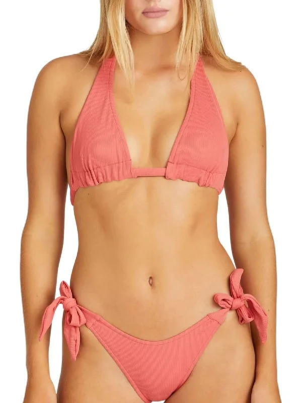 High - waisted bikini for a retro and tummy - flattering lookRio Red Ribbed Halter Triangle Rio Red