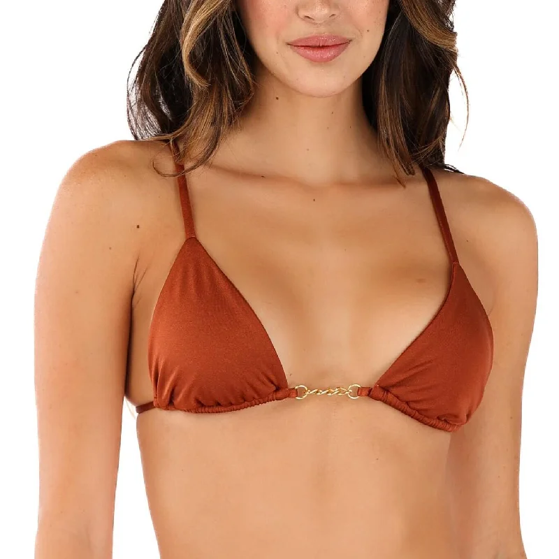 Striped bikini with a classic pattern for a timeless beach aestheticSienna Triangle Bikini Top