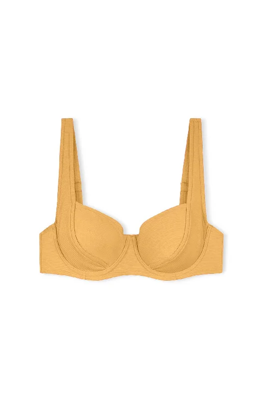 Push - up bikini top to enhance the bust for a confident beach appearanceSignature Bra Cup Top - Marigold